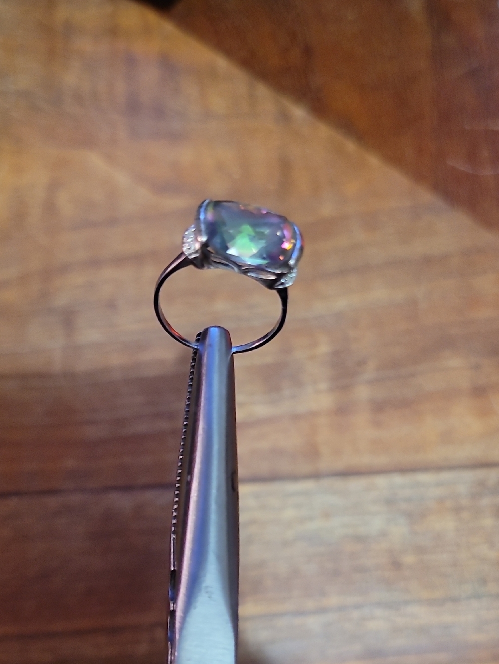 Vintage. 925 Silver. Mystic Topaz Ring.  Size 8.0